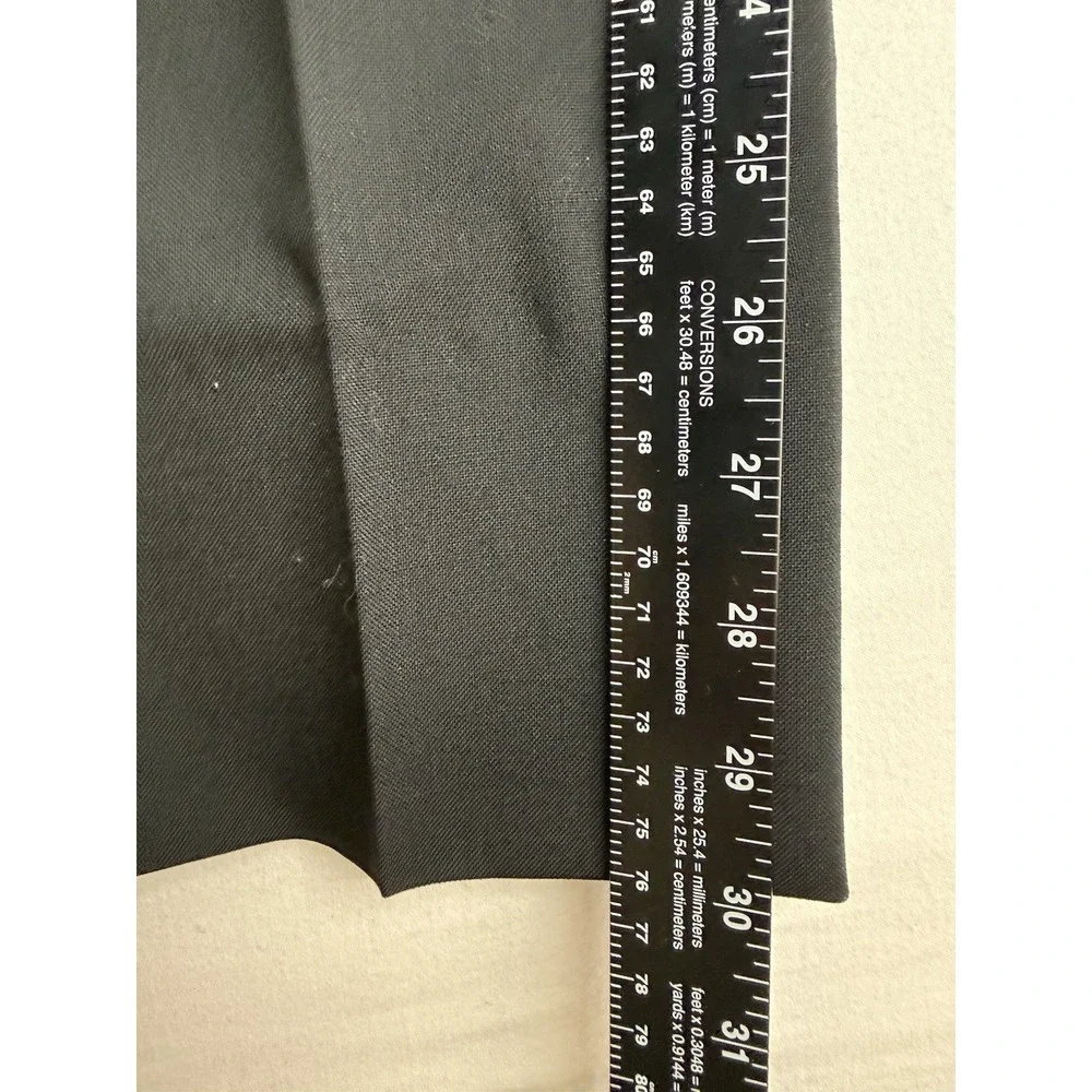 Vntg Jean Yves Mens Black Tuxedo Pants 31L Adjustable Metal Buckle 100% Wool Y2K